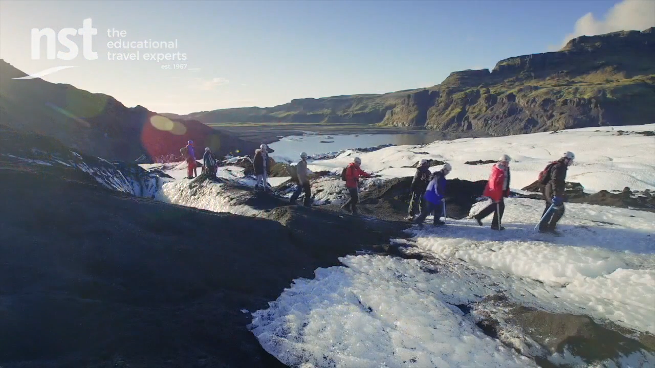 Students on glacier