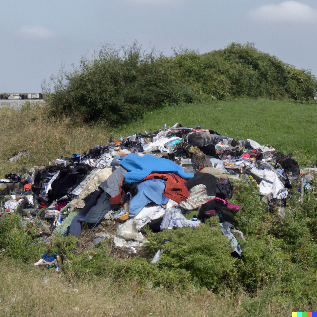 large pile of discarded clothing