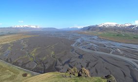 Braided river systems in Iceland