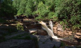 Formation of a waterfall and gorge