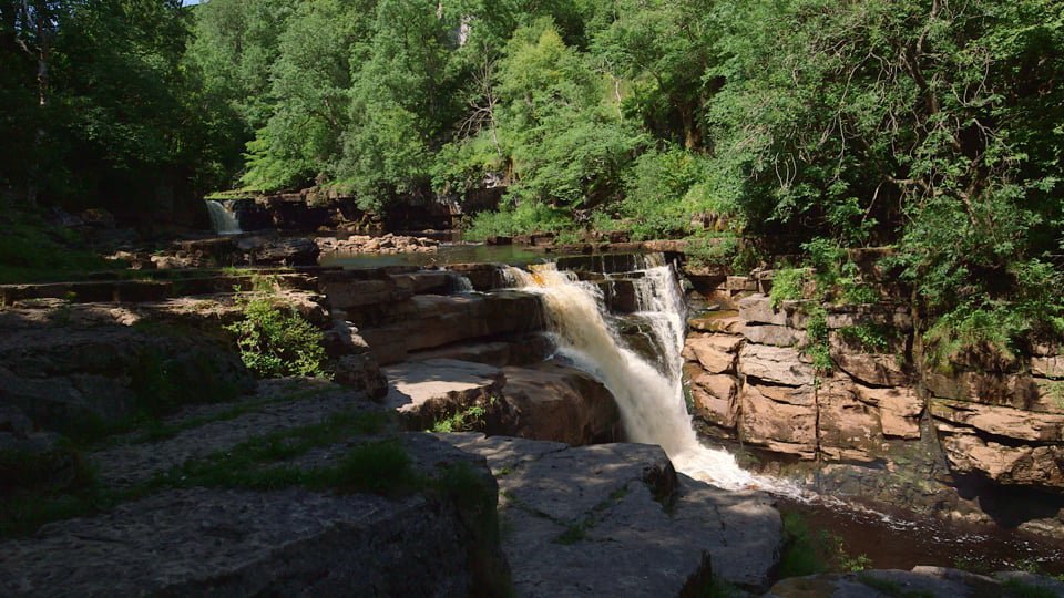 Formation of a waterfall and gorge